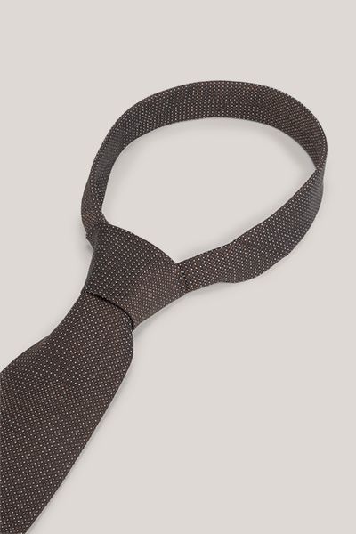 Windsor Seidenmix-Krawatte Braun gemustert Klassisch Elegant Accessoire