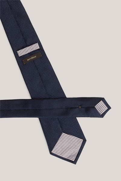 Windsor Marineblau melierte Seidenkrawatte Klassische Business-Krawatte für Herren