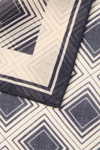 Windsor Einstecktuch aus Wolle und Seide in Blau gemustert