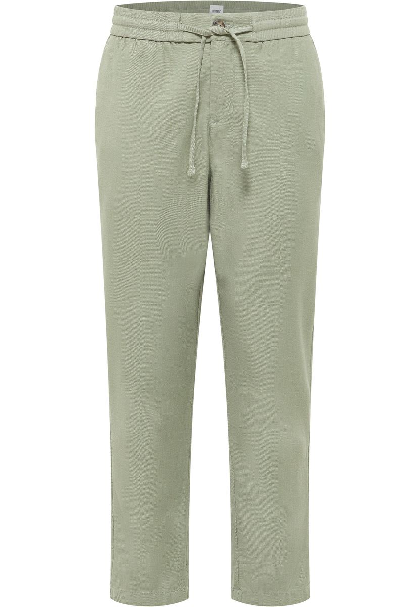 Locker geschnittene Hose mit Kordelzug aus Leinenmischung