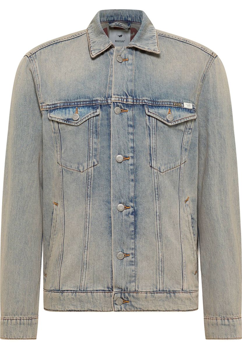 Klassische Jeansjacke mit heller Waschung