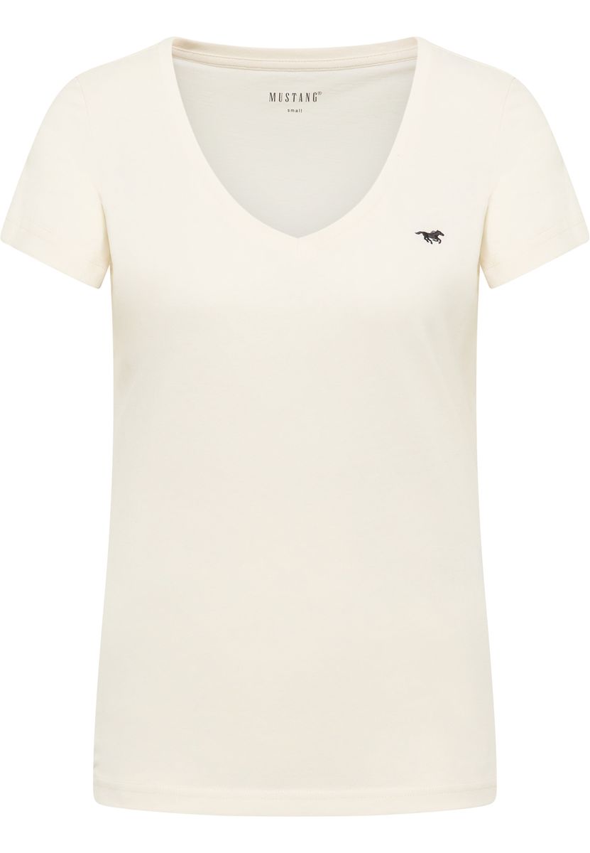 Klassisches V-Ausschnitt Baumwoll-T-Shirt