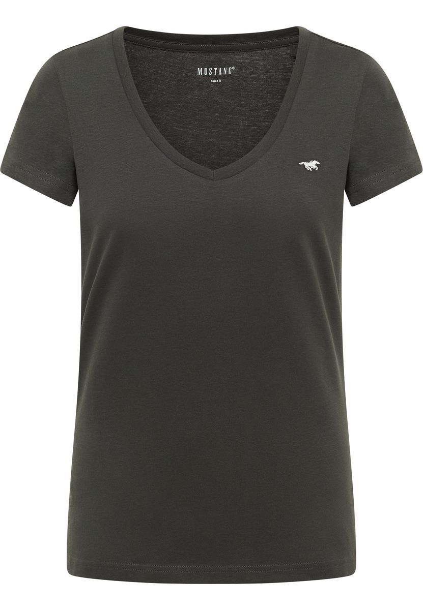 Klassisches V-Ausschnitt Baumwoll-T-Shirt