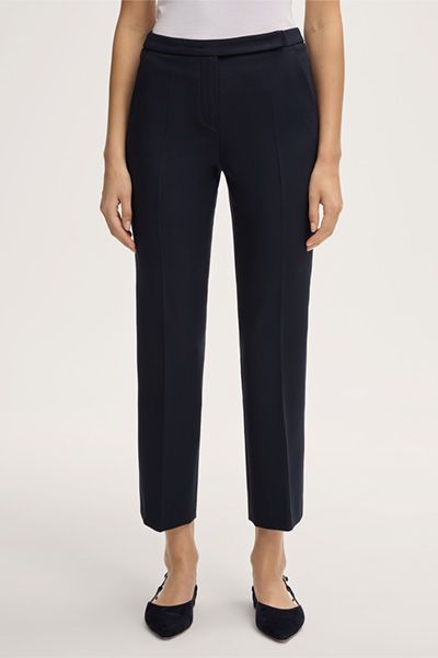 Marc Cain Crêpe Marineblaue Cropped-Hose Schmal Bein Business