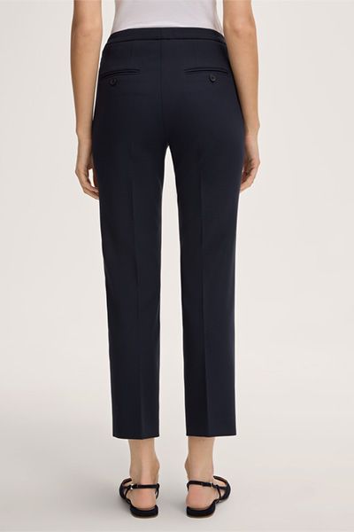 Marc Cain Crêpe Marineblaue Cropped-Hose Schmal Bein Business