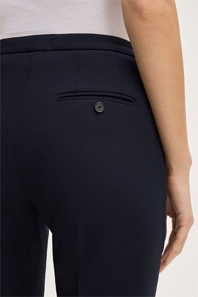 Marc Cain Crêpe Marineblaue Cropped-Hose Schmal Bein Business