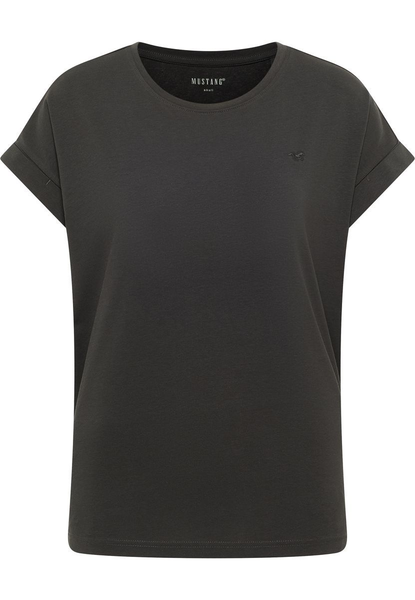 Locker geschnittenes Baumwollmischungs-T-Shirt