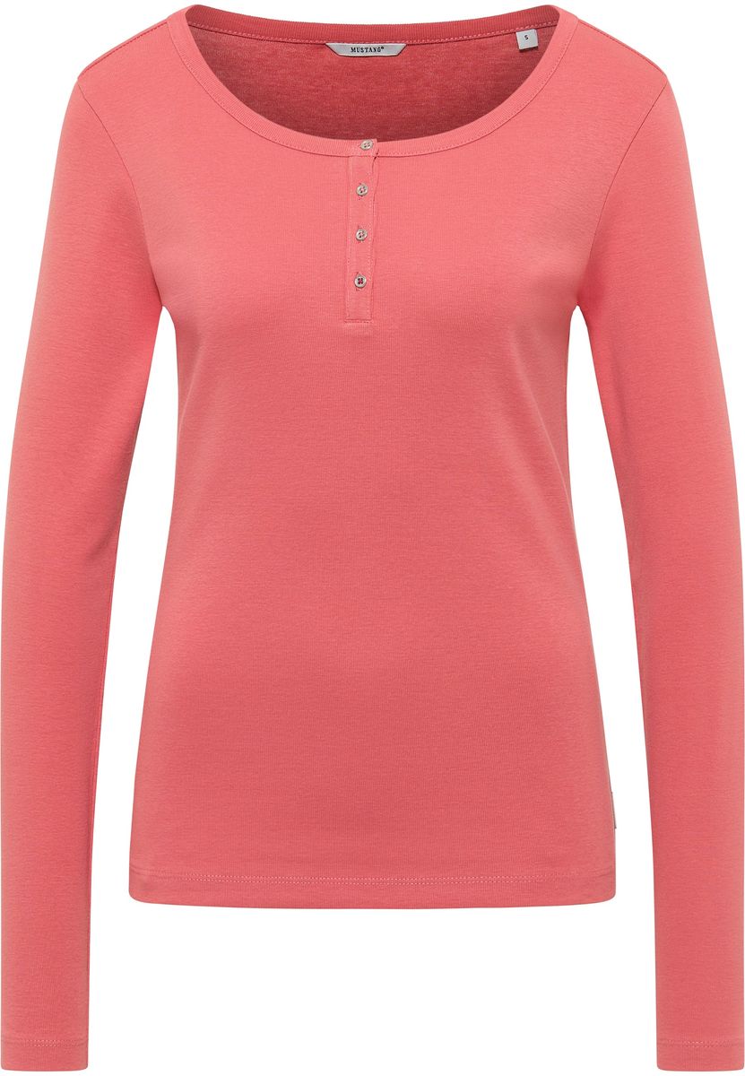 Lässiges Langarm Henley-Shirt