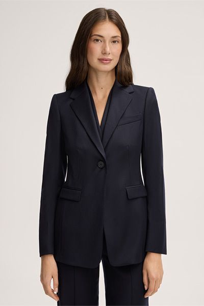 Windsor Marineblauer Flanellblazer aus italienischer Schurwollstretch