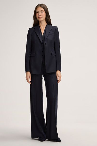 Windsor Marineblauer Flanellblazer aus italienischer Schurwollstretch