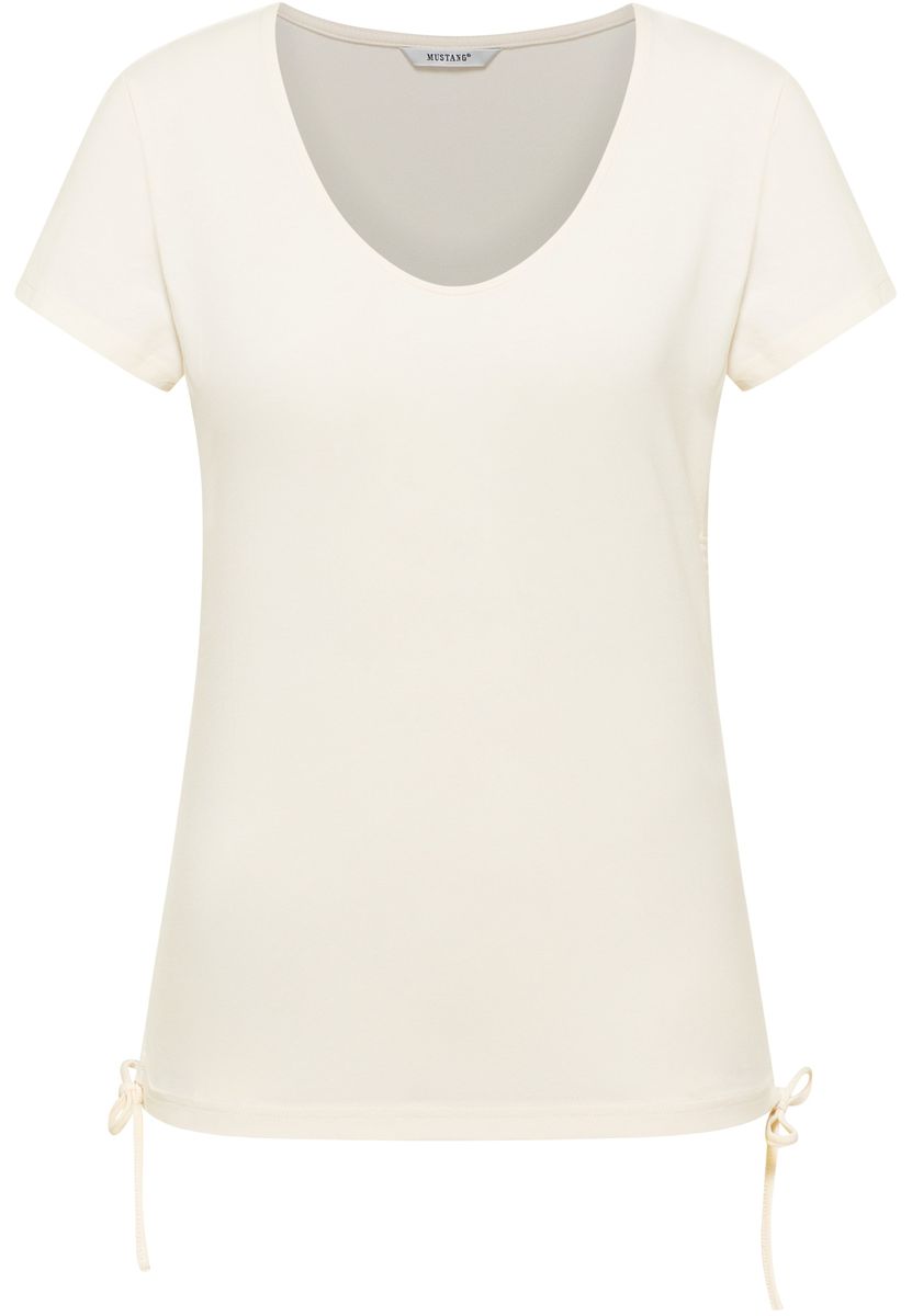 Lässiges V-Ausschnitt T-Shirt aus Baumwollmischung