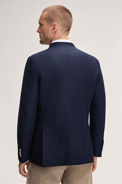 Windsor Trachten-Janker Giesing aus Wolle Navy traditionelle Jacke mit Stehkragen
