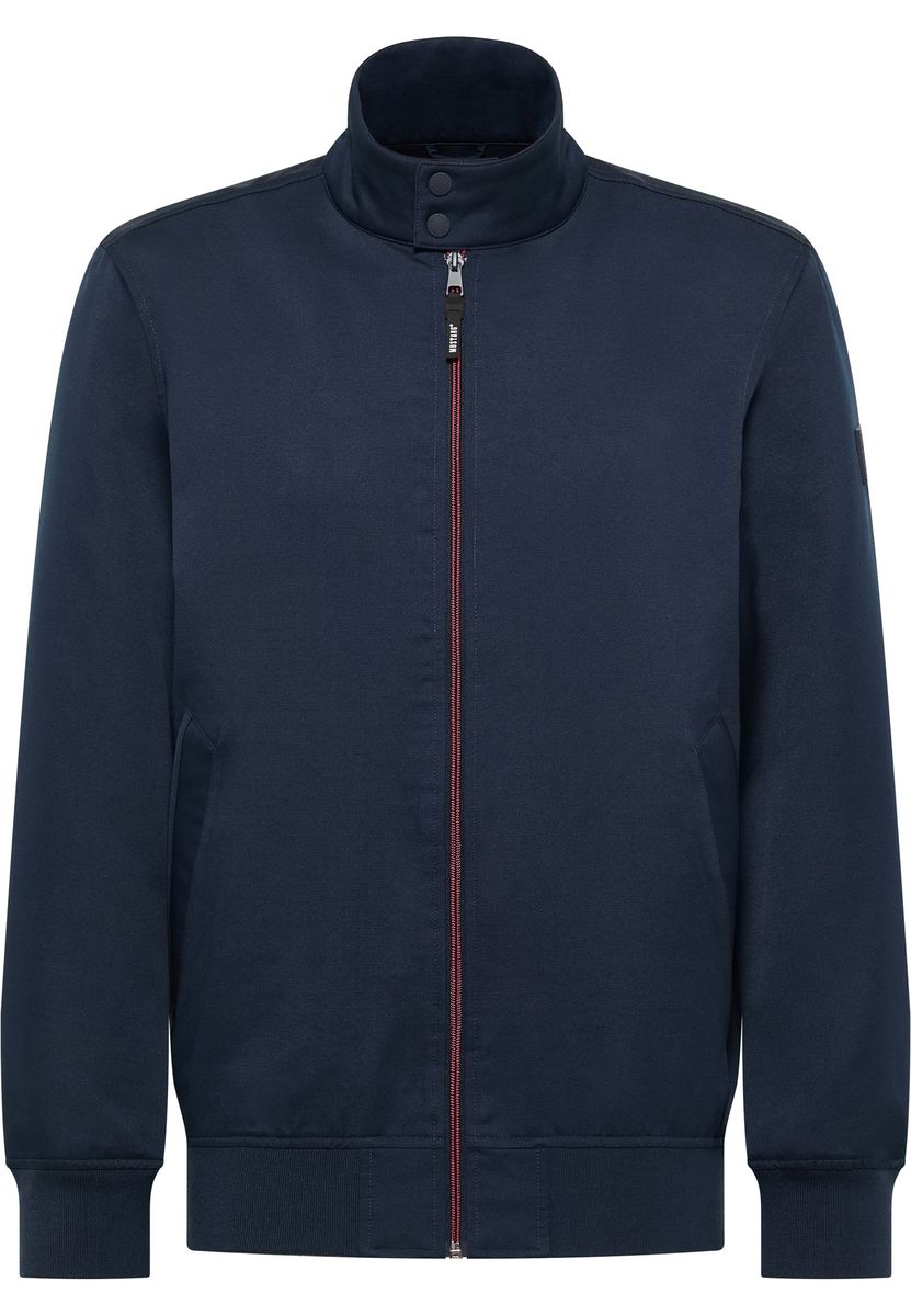 Klassische marineblaue Jacke mit Reißverschluss