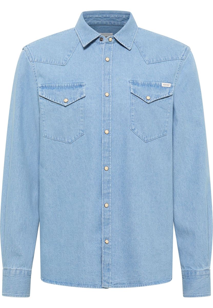 Klassisches Denimhemd mit heller Waschung