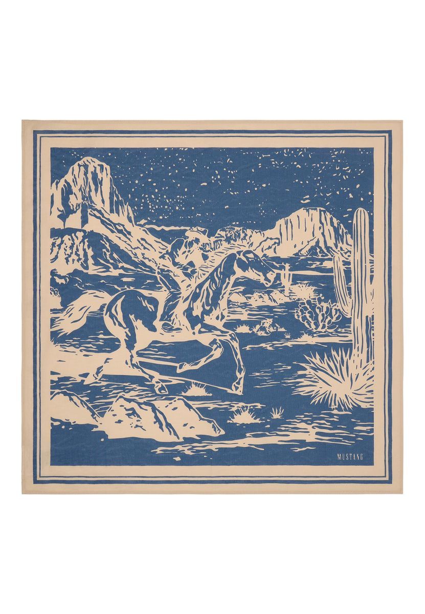 Baumwoll-Bandana-Tuch mit Western-Print