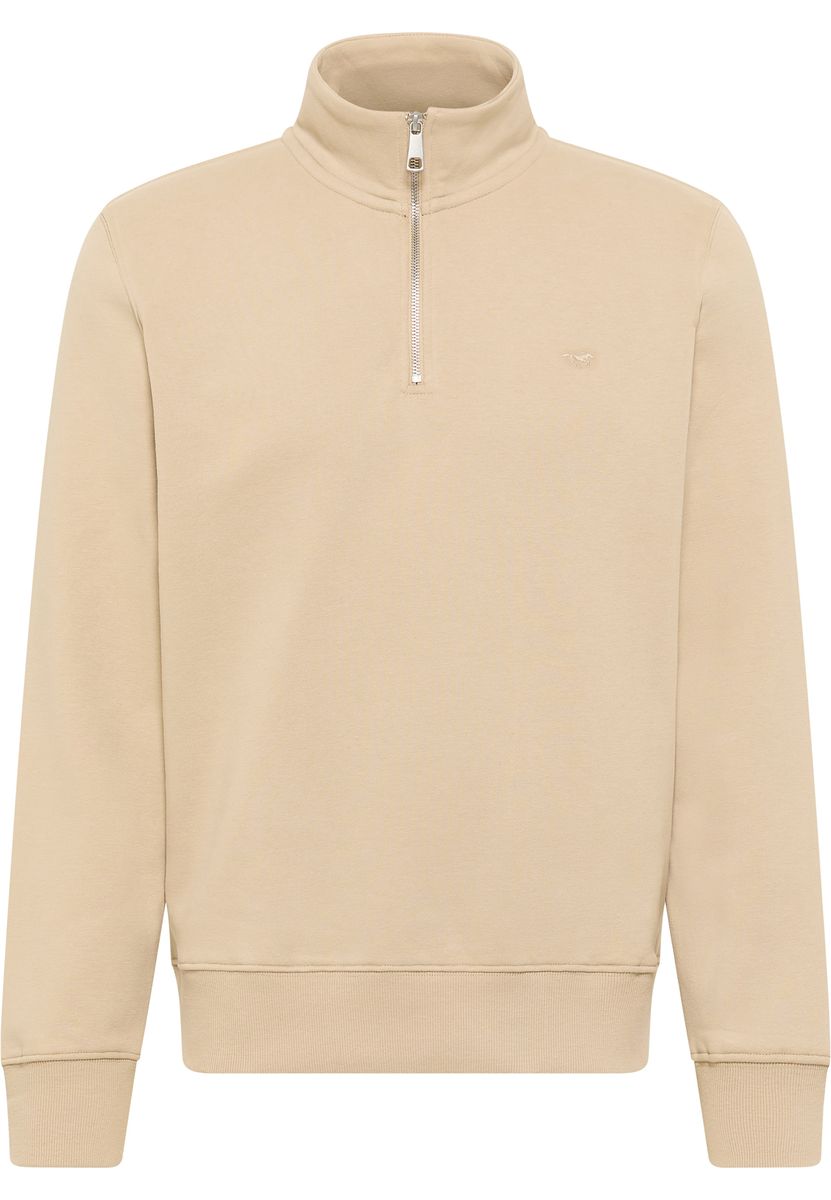 Klassisches Baumwoll-Sweatshirt mit Viertelreißverschluss