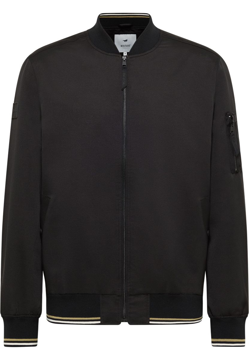 Herren Klassische Bomberjacke mit Rippstrickbesatz