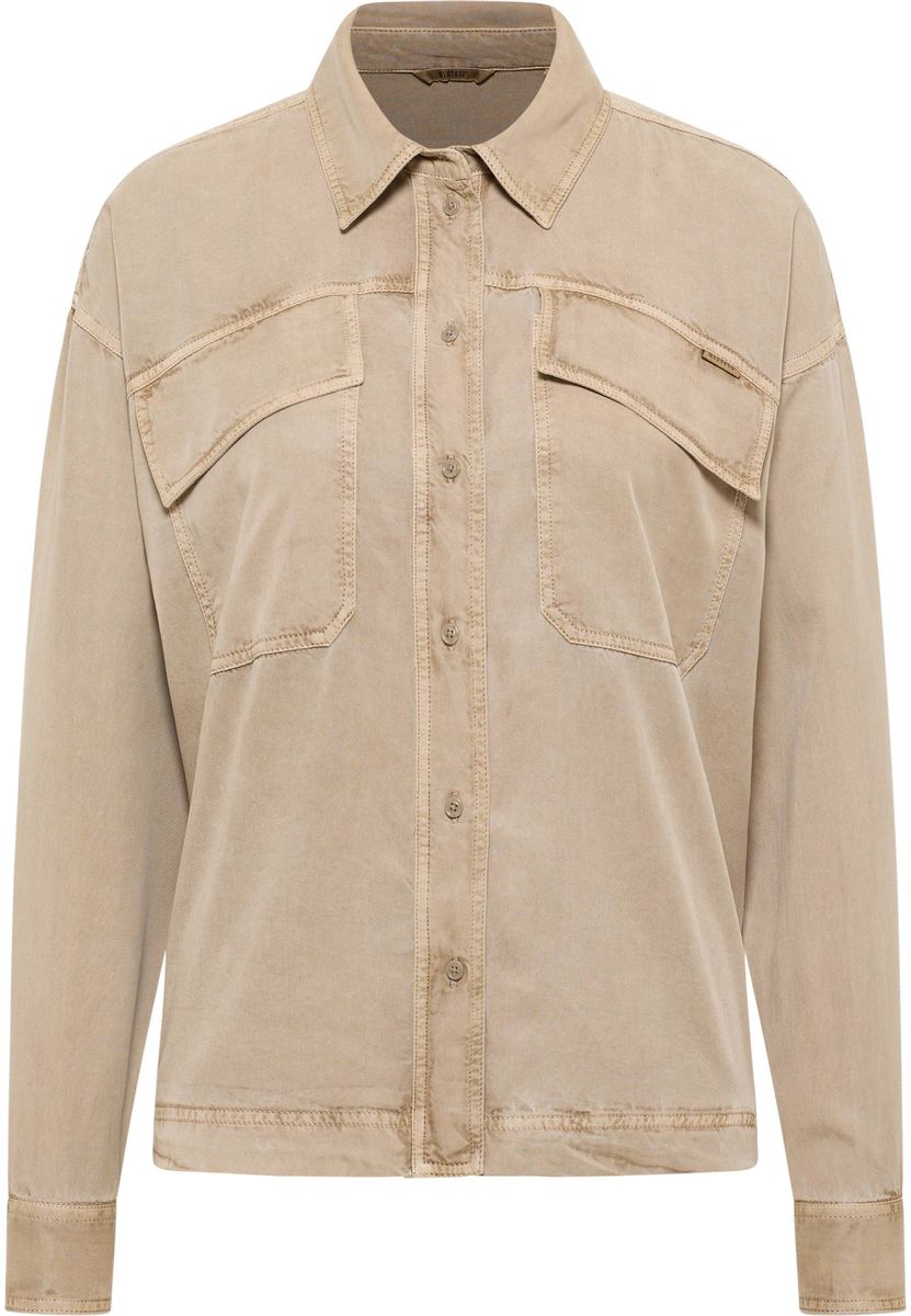 Mustang Damen Langarmbluse Style Muce, beige