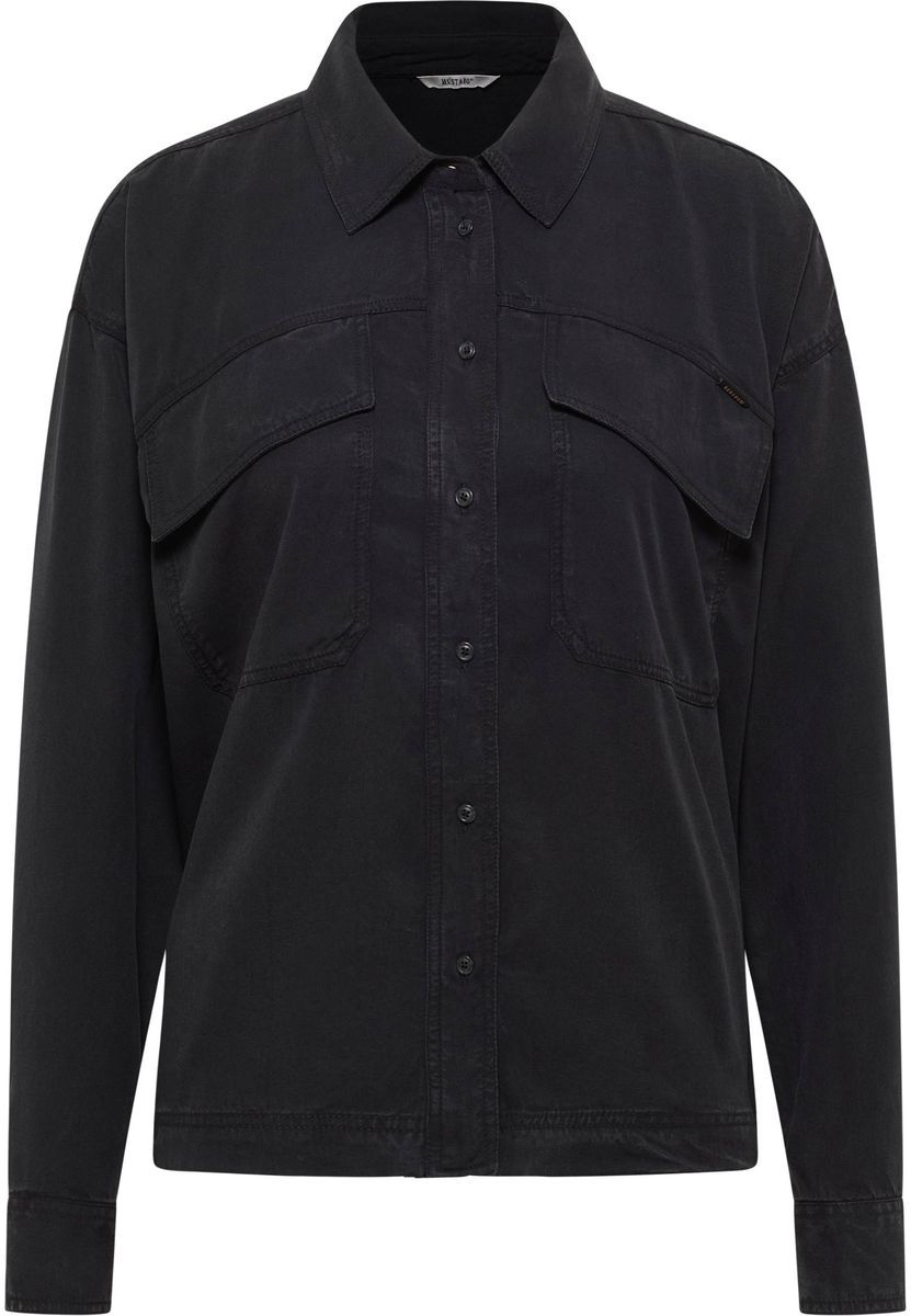 Mustang Damen Langarmbluse Style Muce, schwarz