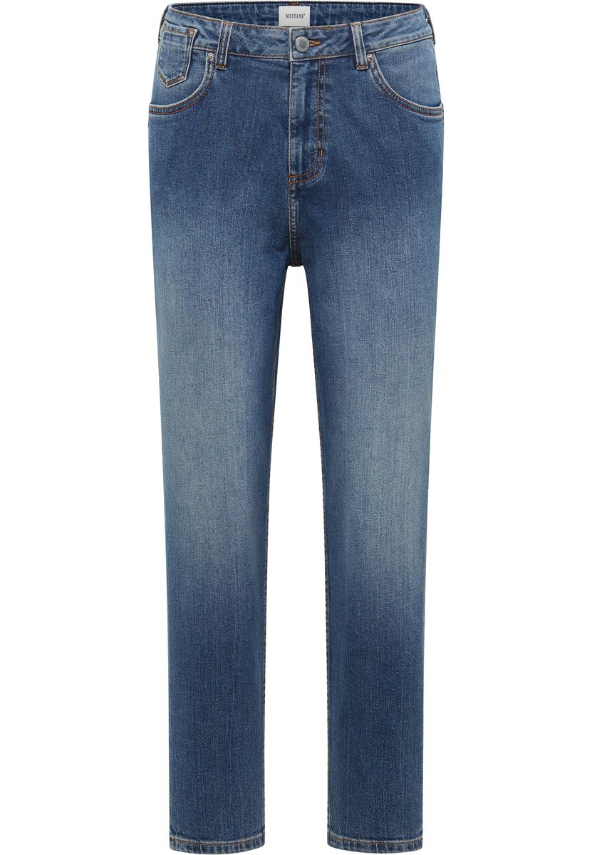 Konische Mid-Rise Jeans mit Vintage-Waschung