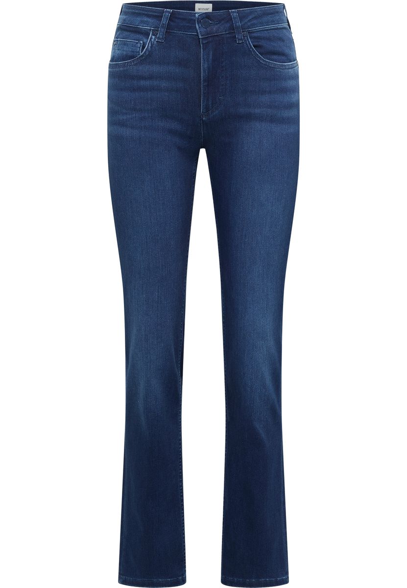 Dunkel gewaschene Jeans mit geradem Bein