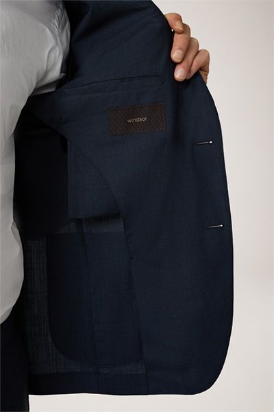 Windsor Marineblaues Woll-Reiseanzugsakko Revers Zwei-Knopf