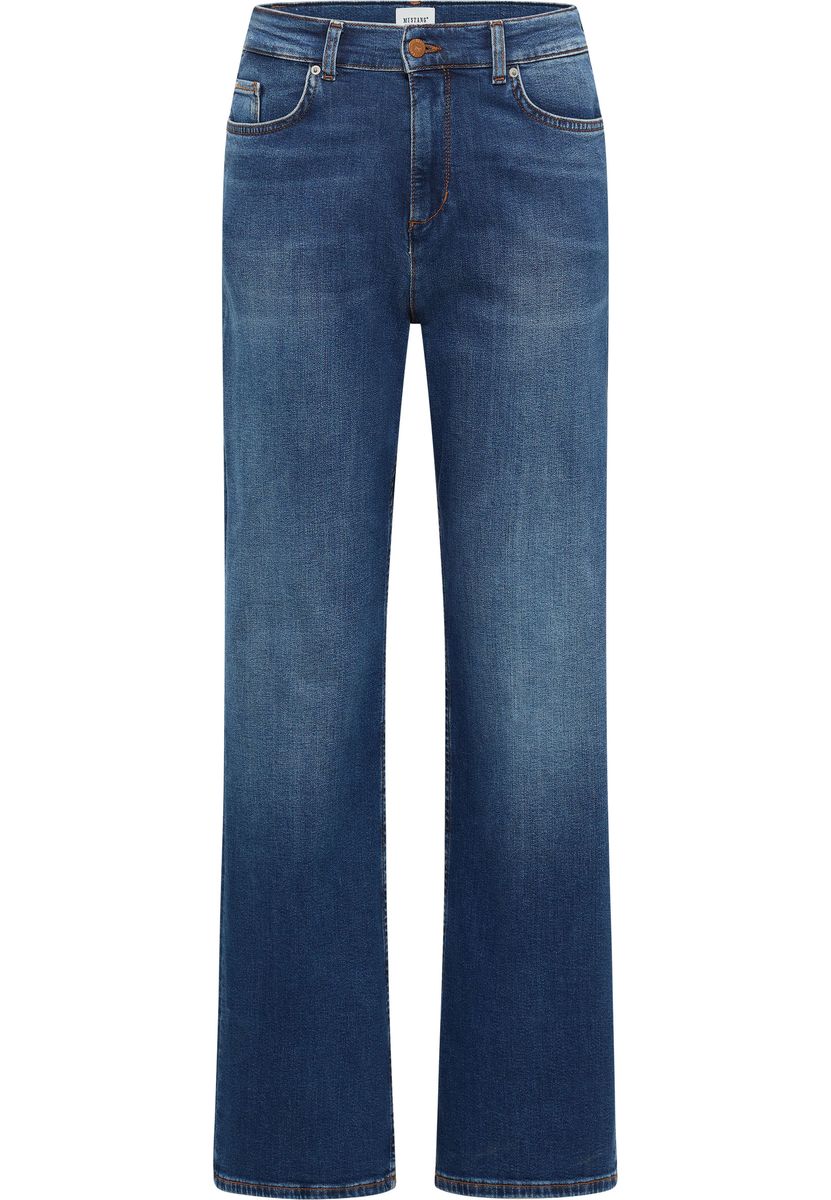 Weite Jeans mit geradem Bein in Dunkelblau
