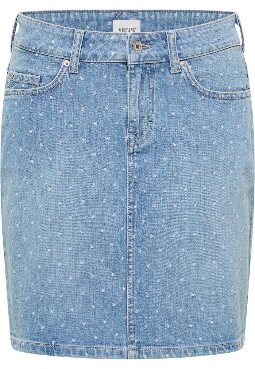 Mini-Jeansrock mit Polka Dots