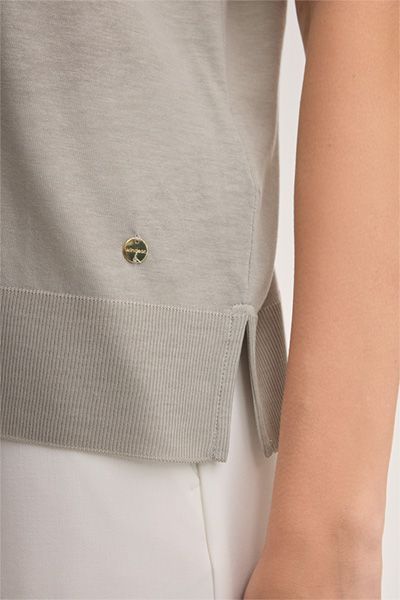 Marc Cain Lyocell-Baumwoll-Mischung T-Shirt in Greige Relaxed Fit