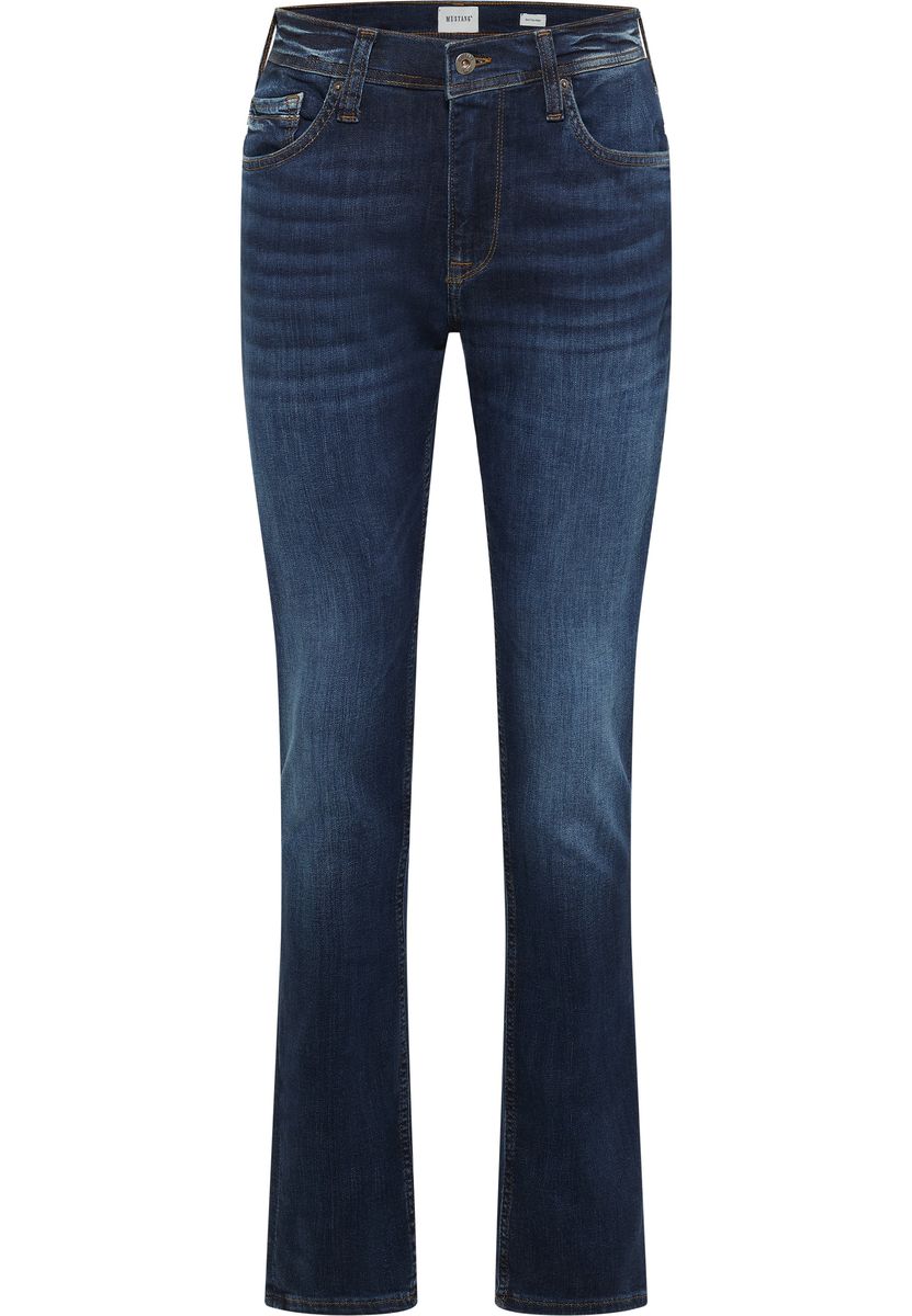 Schmal geschnittene Jeans mit dunkler Waschung