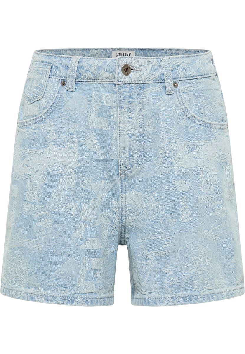 Gebleichte Denim-Shorts mit hohem Bund