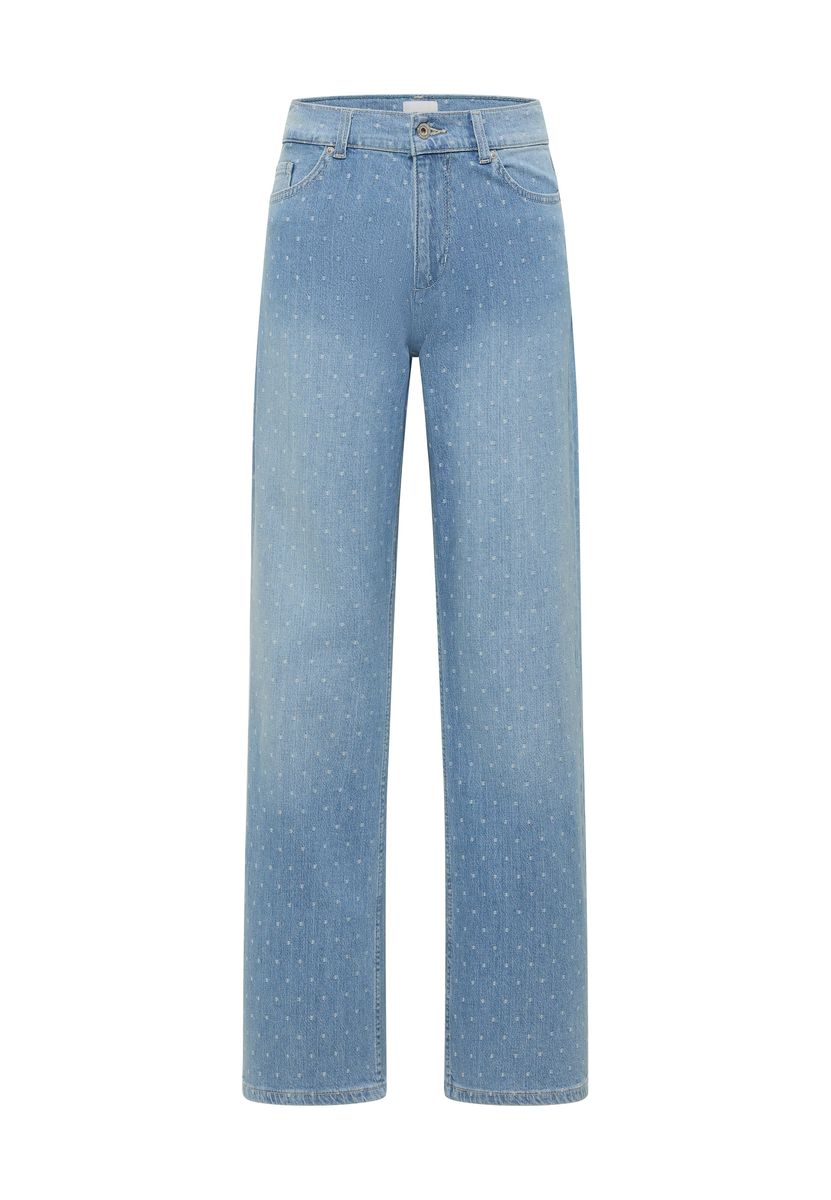 Weitgeschnittene Jeans aus hellem Denim