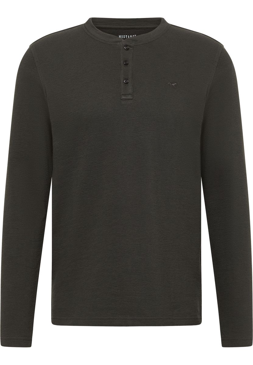Lässiges Langarm Henley Shirt