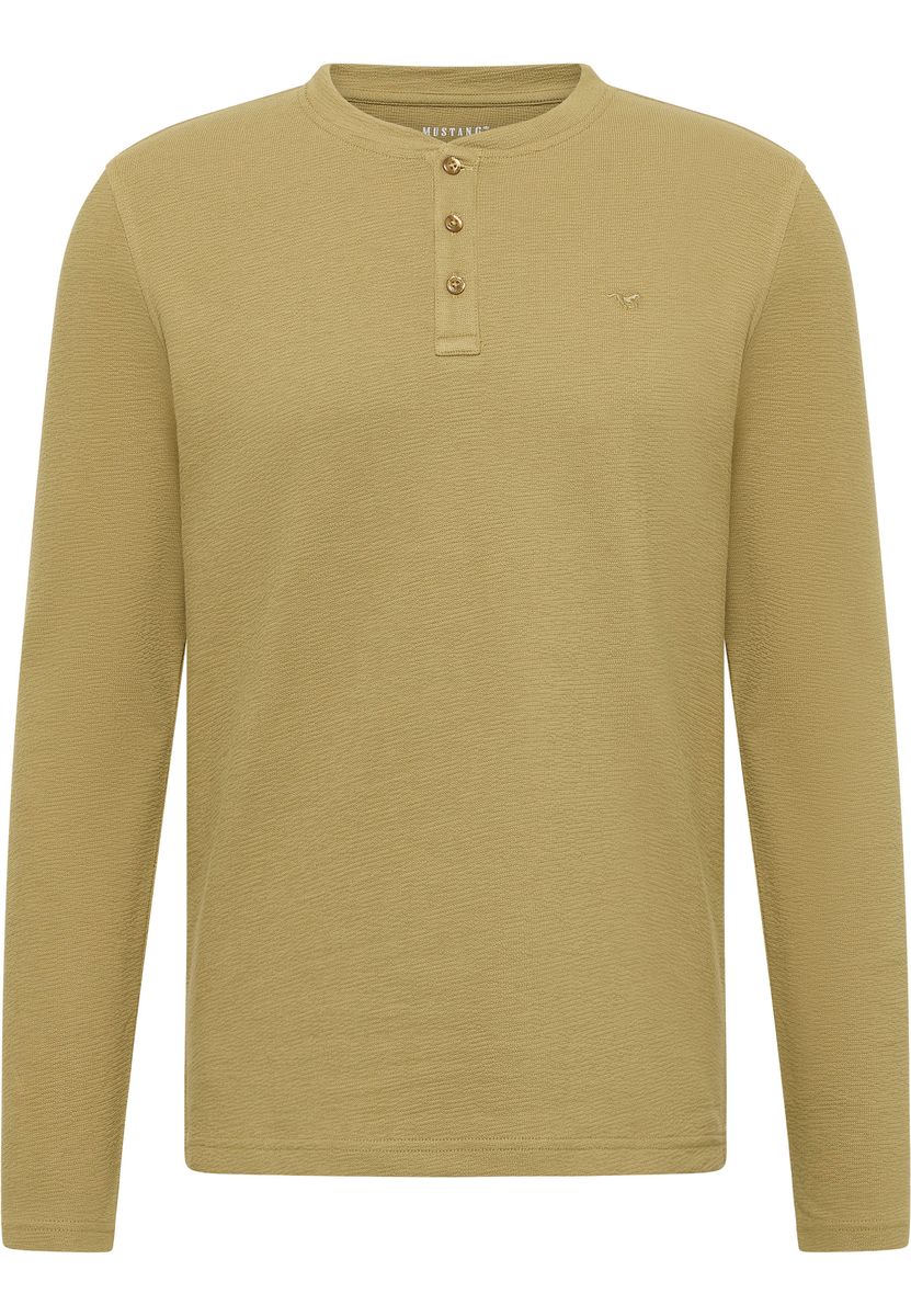 Lässiges Langarm Henley Shirt