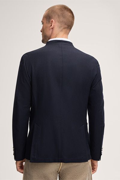 Windsor Marineblau Trachten-Janker aus Woll-Cashmere-Mischung mit Stehkragen