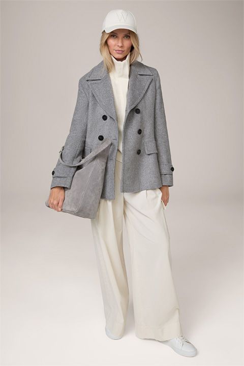 windsor. Graue Wildleder Hobo-Tasche mit verstellbarem Schultergurt