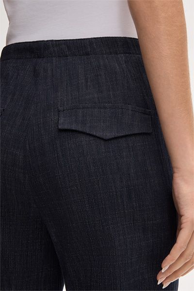 Navy Denim Marlene Hose Baumwollmix High-Waist Weites Bein