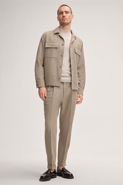 Windsor Nando Beige Woll-Kaschmir-Seide Rollkragenpullover Unisex