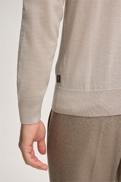 Windsor Nando Beige Woll-Kaschmir-Seide Rollkragenpullover Unisex