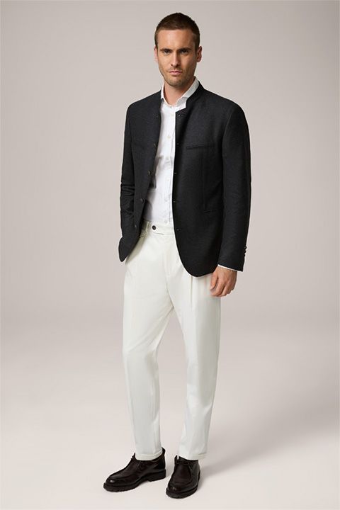 Windsor Schwabing Anthrazit Woll-Kaschmir-Mischung Trachten-Janker Blazer Stehkragen