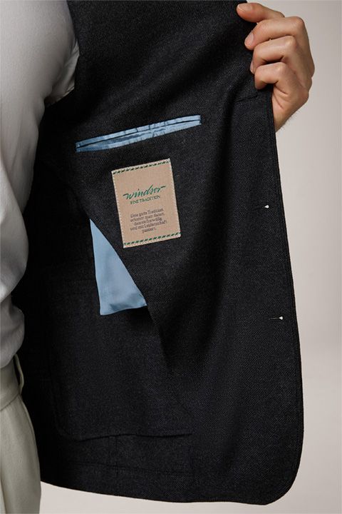 Windsor Schwabing Anthrazit Woll-Kaschmir-Mischung Trachten-Janker Blazer Stehkragen