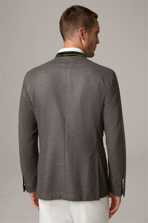 Windsor Sendling Trachten-Janker Traditioneller Wollblazer in Grau mit Samt
