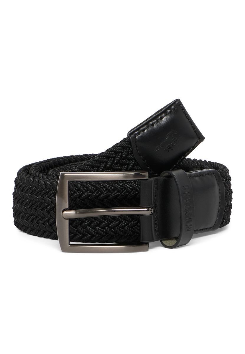 Geflochtener Freizeitgürtel mit Lederbesatz