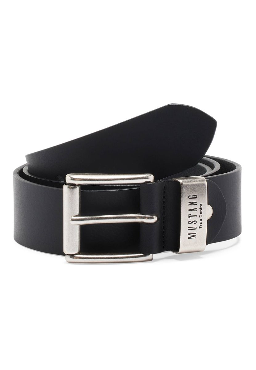 Klassischer schwarzer Ledergürtel mit Schnalle