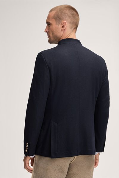 Windsor Marineblau Kaschmir Mischung Traditionelle Trachten Janker Jacke mit Stehkragen