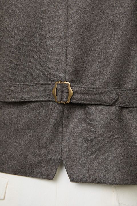 Traditionelle Trachten-Weste Au Graue Wollweste mit Samtdetails