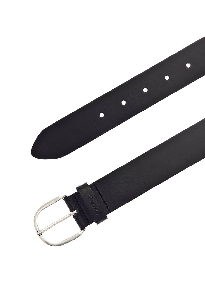 Klassischer schwarzer Echtleder-Gürtel