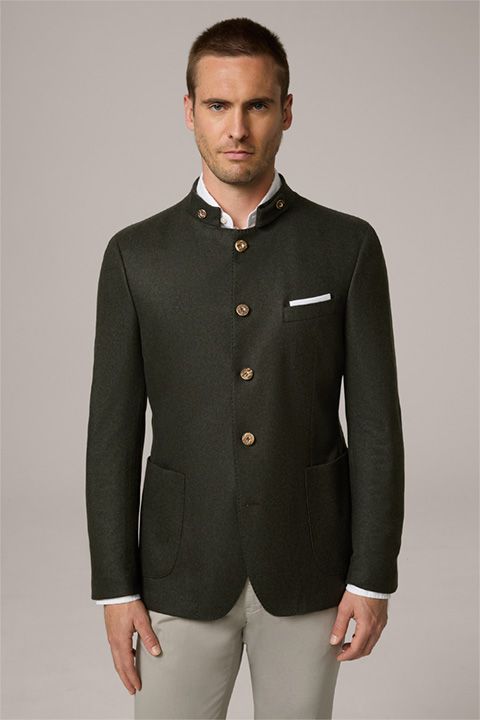 windsor. Cashmere-Trachten-Janker Sendling in Grün - Traditionelle Herrenjacke