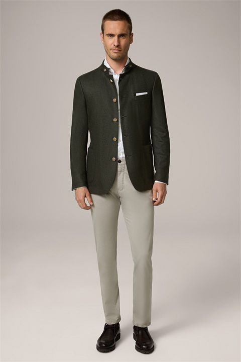 windsor. Cashmere-Trachten-Janker Sendling in Grün - Traditionelle Herrenjacke