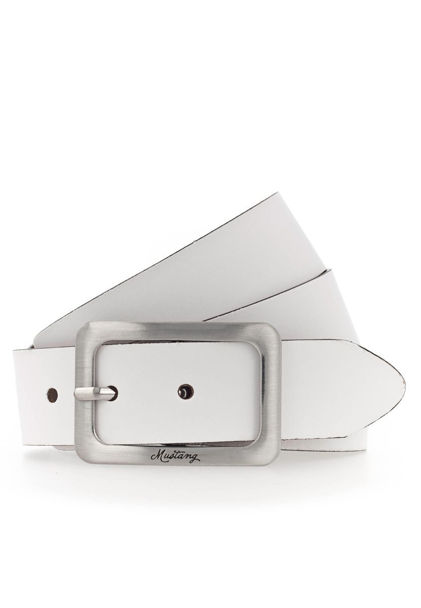 Lässiger weißer Ledergürtel mit Schnalle